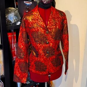 90's Gold Sunset Tapestry Chicos Jacket